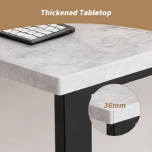 AINPECCA Bar Table Breakfast Counter Table With Effect Top Metal Legs Industrial Style Coffee Kitchen - Grey - View 8