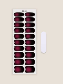 Miếng dán móng tay gel Emi, đế trong suốt, 20 miếng dán móng tay gel, cần đèn UV, chất lượng salon, bền lâu, ES20 bán sỉ xuyên biên giới kiểu dáng tương tự như mẫu Red Book, thích hợp cho đầu ngón tay. - Màu Đỏ Sâu - Xem 3