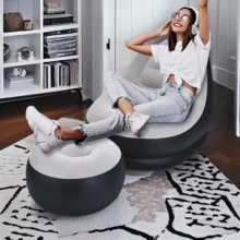Crystals Deluxe Inflatable Sofa Lounger With Ottoman – Gaming Chair & Foot Stool Air Seat - Inflatable Sofa - View 5