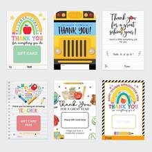 Bộ 20 hộp đựng thiệp cảm ơn thiết kế cầu vồng và xe buýt trường học, thích hợp cho dịp cuối năm học, hè, tri ân giáo viên, quà tặng lớp học, đồ dùng học tập đầu năm. - Thẻ quà tặng giáo viên - ngôi sao vàng - Xem 1