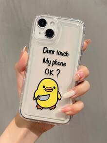 1个充气英文文字黄色小鸭极简TPU防震手机壳，兼容 17、16、15、14、13、12、11 Pro Max、Air和系列 - 彩色 - 查看 1