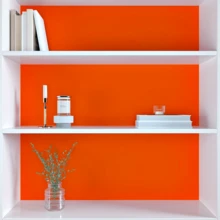 1 Roll Orange Self-Adhesive Wallpaper, Orange Vinyl Material, Removable And Reusable, Suitable For Living Room, Bedroom, Kitchen, Hotel, TV Background Wall, Home Decor, Wall Sticker, Countertop, Cabinet, Furniture Renewal, DIY Removable Wallpaper, Size 40cm*1000/500/100cm - J-Orange - View 5
