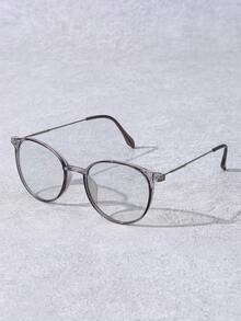 1件装 女士时尚休闲复古学院风圆形铆钉眼镜 - 彩色 - 查看 7