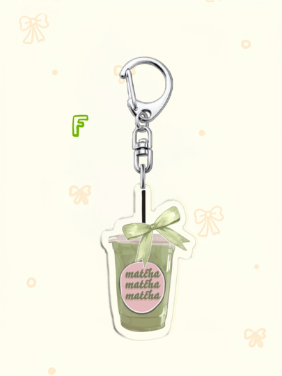 1pc Cute Matcha Bow Drink Keychain/Coffee Bow Drink/Adorable Hamster Holding Coffee Keychain. Suitable For Daily Wear And Holiday Gifts, INS Style. Daily Bag Accessories, Bag Pendant, Lanyard, Keychain, Cute Girl Items, Car Keychain. Suitable As Gifts For Sisters, Girlfriends, And Family. Especially Suitable For Matcha And Coffee Lovers.