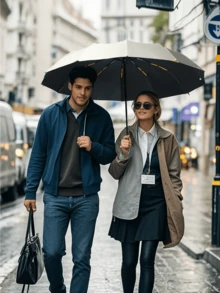 Automatic Folding Large High-Quality Umbrella Rainproof And Windproof Strong Umbrella Family Entertainment Outdoor Rainproof And Sunscreen Dual-Use Parasol - Multicolor - View 6