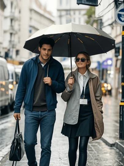 Automatic Folding Large High-Quality Umbrella Rainproof And Windproof Strong Umbrella Family Entertainment Outdoor Rainproof And Sunscreen Dual-Use Parasol