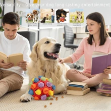 让狗狗轻松消耗精力的最佳方法！互动嗅闻垫和益智玩具 | 慢食喂食器，缓解狗狗的无聊和焦虑 - 彩色 - 查看 4