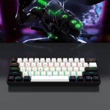 60% 紧凑型有线机械键盘，红轴，61 键，RGB 背光，符合人体工学，小巧便携，适用于办公、PC、平板电脑、笔记本电脑，也是 2026 年圣诞节/新年假期/圣诞装饰/圣诞特别版/送给孩子/家人/年末礼物的理想之选。 - 查看 4