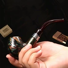 1 pieza Pipa elegante de colores, para uso de tabaco, diseño de patrón creativo personalizado, materiales duraderos, portátil, fácil de desmontar y limpiar, que aporta la alegría del fumar tradicional - A - Ver 1