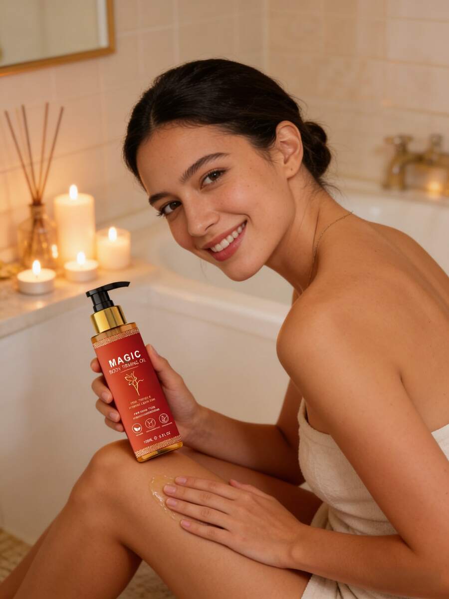 100ml Firming Body Oil For Tightening Skin | Nourishing & Hydrating Dry Skin Moisturizer | Quick-Absorbing Formula For Glowing Skin, Self-Care Massage Oil,Gifts For Men And Women Suitable For Valentine's Day, New Year's Day, Birthdays, Weddings And Parties,Skin Care Sets,Makeup,Skin Care,Travel Essential,Quick Ship Items,Free Shipping - 水果&柑橘香調 - 查看 1