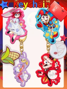 Llavero TADC, pegatinas del Circo Digital, mercancía para fans del anime, llaveros de Ragatha, Jax, Zooble, Kinger, Gangle, llaveros de dibujos animados y anime, llaveros coleccionables, adornos para bolsos, accesorios para autos, regalos para fiestas y cumpleaños - Multicolor - Ver 1