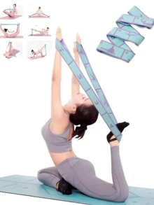 1条装弹力瑜伽阻力带，多节设计，适用于成人舞蹈训练、健身房及家庭普拉提锻炼、健身训练 - 彩色 - 查看 2