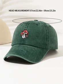 1pc Fashionable Minimalist Casual Versatile "Three Middle Mushrooms" Printed Pattern, High-Quality Multiple Color Options, Suitable For Outfit, Outdoor Sports, Gift For Family And Friends,Summer,Beach,Holiday,Festival,Travel - Baseball Cap - View 4
