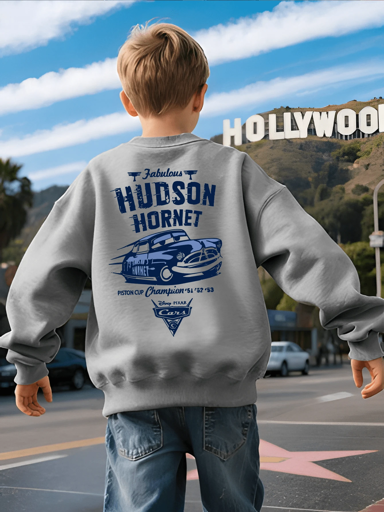 Disney Cars Print, Soft Boys' Hoodie, Suitable For Daily Leisure, Family Outings And Other Occasions. - 灰色 - 查看 1