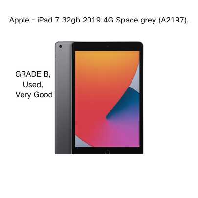  Apple - iPad 7 32 GB 2019 4G Space Grey (A2197), GRADE B, Gebruikt, Zeer Goed