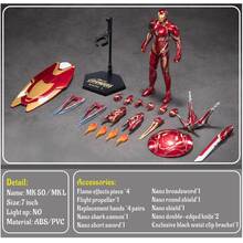 Marvel ZD Toys MK50 Iron Man Action Figure: 7-Inch Deluxe Edition Movie-Accurate Collectible Model With Nano Tech Accessories (Mark L) - Multicolor - View 3