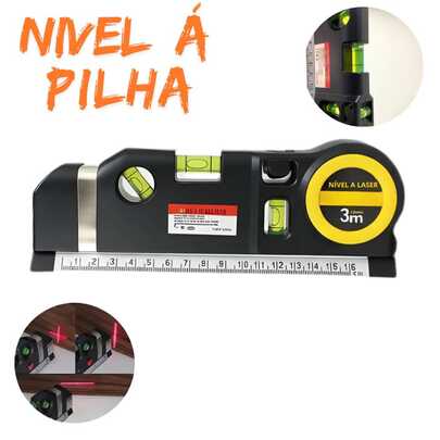 Nível Laser Profissional Trena Level Pro3 Estágios Nivelador 3/4 bolhas de nivel