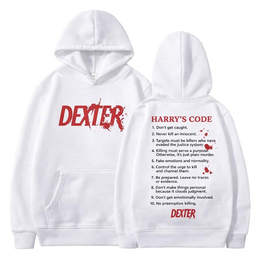 Kangaroo Hoodie Sweatshirt, Cotton, Unisex, Winter Jacket,  Morgan Series, Front And Back - White - View 1