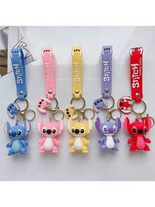 1 chiếc móc khóa Lilo & Stitch dễ thương mới, móc khóa hoạt hình anime, trang trí ba lô, trang trí điện thoại, phụ kiện mặt dây chuyền, móc khóa thời trang, lưu trữ và sắp xếp, trang trí móc chìa khóa - A - Xem 11