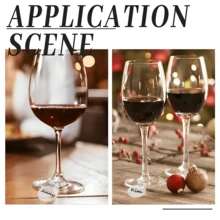 8/20 Pcs Acrylic Wine Glass Charms, Wine Glass Markers, Heart-Shaped/Flat Round Wine Charms For Wedding,Graduation Party,Independence Day Party,Birthday Wine Party, For Outdoor, Camping - View 5