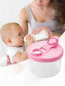 1 pieza Caja giratoria de almacenamiento de leche en polvo con capas, recipiente hermético para fórmula de bebé, conveniente para uso al aire libre - Multicolor - Ver 4