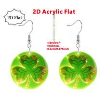 St. Patrick's Day Clover Earrings – 2D Acrylic Green Shamrock Design, Lucky Festival Gifts For Women - Multicolor - View 18