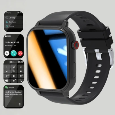 ERUN 这是近26年来最新款男士智能手表，具备无线通话/拨号、多种运动模式、天气预报、相机控制、音乐控制、查找手机、闹钟和勿扰模式等功能。它采用USB充电，配备1.83英寸高清显示屏和260mAh大容量电池，让您轻松掌控腕间生活。其时尚的设计使其成为馈赠亲友的理想之选，完美满足男女的需求，无论是生日还是圣诞节，都是一份贴心的礼物。