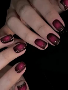 Miếng dán móng tay gel Emi, đế trong suốt, 20 miếng dán móng tay gel, cần đèn UV, chất lượng salon, bền lâu, ES20 bán sỉ xuyên biên giới kiểu dáng tương tự như mẫu Red Book, thích hợp cho đầu ngón tay. - Màu Đỏ Sâu - Xem 5
