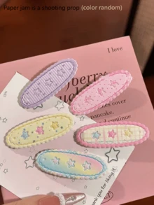10件套女士发饰，可爱甜美，小蕾丝发夹，清新花卉印花刘海夹，椭圆形发夹，小花朵发夹，刘海夹，发际线夹，适合日常佩戴（颜色随机），发夹 - 彩色 - 查看 2