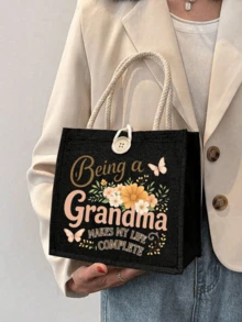 Płócienna torba "Najlepsza Babcia" – ta modna lniana kosmetyczka jest ozdobiona hiszpańskim napisem "La Mejor Abuela Del Mundo" (Najlepsza Babcia na Świecie) i żywymi kwiatowymi wzorami. Wykonana z białego lnu, odpowiednia dla kobiet. Idealny prezent na Boże Narodzenie, Dzień Matki i urodziny. Wielofunkcyjna | Kosmetyczka z kwiatowym wzorem | Delikatna dekoracja, urocza kosmetyczka - Wielokolorowe - Zobacz 1