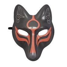 1pc Halloween Party Costume LARP Cosplay PU Leather Fox Mask - Multicolor - View 5