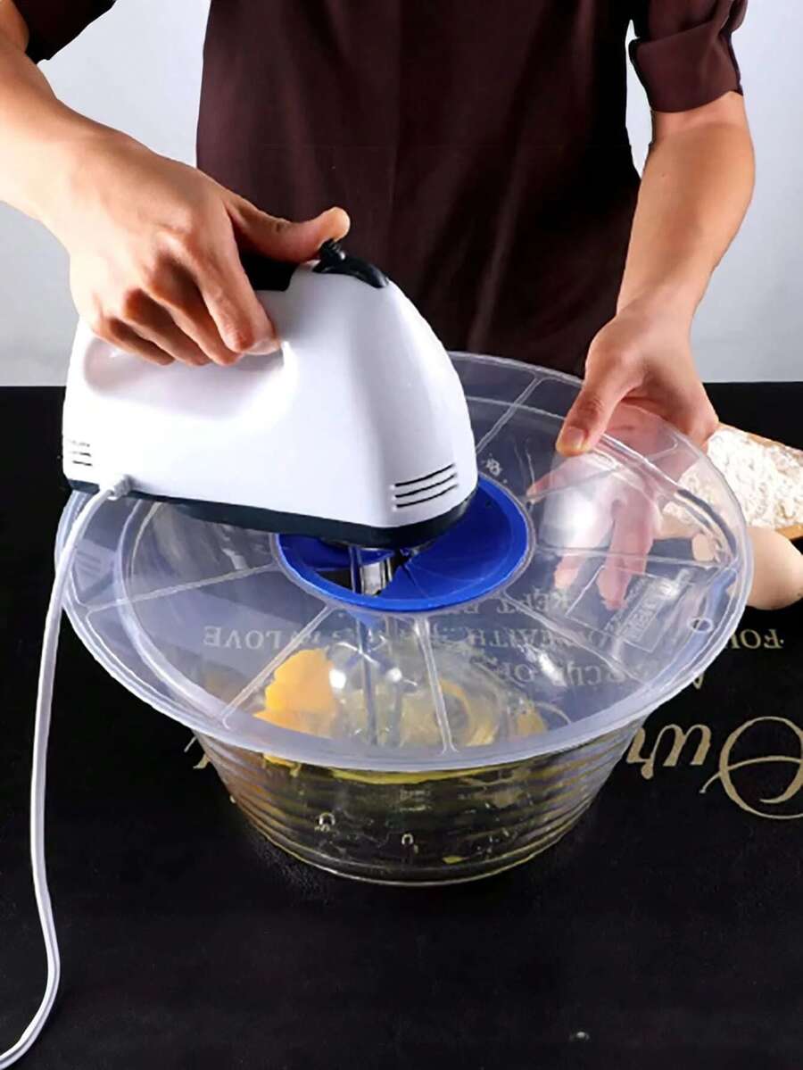 1个硅胶防溅罩，适用于搅拌碗，防止鸡蛋、面糊和酱汁飞溅，非常适合圣诞节、万圣节、感恩节和情人节的烹饪准备，适用于手动和电动搅拌器，防溅罩