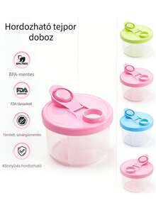 1 pieza Caja giratoria de almacenamiento de leche en polvo con capas, recipiente hermético para fórmula de bebé, conveniente para uso al aire libre - Multicolor - Ver 6