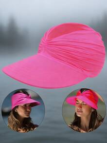 1pc Women's Wide Brim Sun Hat, UPF 50+ UV Protection, Foldable Summer Beach/Golf Sun Visor - A - View 6