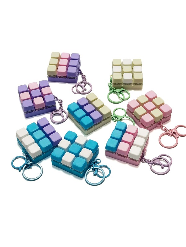 2026 مفتاح لوحة مبتكر جديد دوار للأصابع - بشكل لوحة مفاتيح ميكانيكية، مخفف للتوتر، لعبة مكتب فريدة وهدية صغيرة، قطعة واحدة من سلسلة مفاتيح مخففة للتوتر - لعبة قلق مع تأثيرات صوتية، مخفف للتوتر، وألوان ماكارون ساطعة وجميلة. المظهر واللون والتصميم جذابة جدًا، مما يجعلها مثالية كهدايا حفلات وهدايا، ومثالية لتقديمها كهدايا للأصدقاء