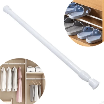 ستائر قابل للتعديل بنابض، مناسب للنوافذ والحمامات والخزائن والمطابخ، ستائر قابل للتمديد، أبيض، 30-50 سم