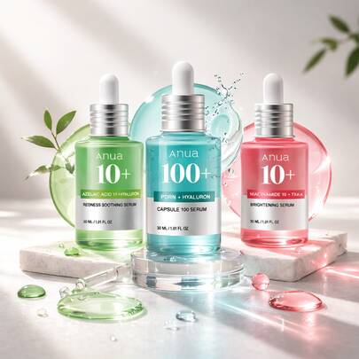 Anua 3-Piece Face Serum Set – Azelaic Acid 10%, PDRN Hyaluronic Acid And Niacinamide TXA – Hydrating, Soothing And Brightening