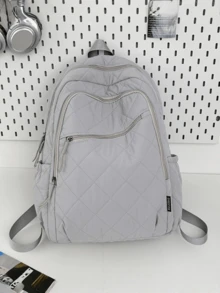 New Arrival Korean & Japanese Style Chic Minimalist Casual Versatile Durable Backpack - Grey - View 3