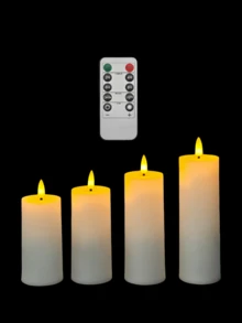 4/8pcs Battery Operated LED Candles, Flameless, With Remote Control, Suitable For Home, Halloween, Christmas, Party, Wedding, Dining Table - White - View 10