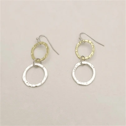 1 Đôi bông tai mặt dây chuyền tròn rỗng phong cách Bohemian cổ điển, trang sức thời trang dành cho nữ, quà tặng dự tiệc cưới.