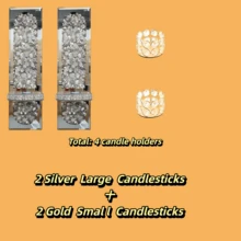 2pcs Candle Wall Lamps, 2 Small Gold Candlesticks As A Gift, Gorgeous Silver Mirrored Wall Lamps For Home Use, Suitable For Living Rooms And Dining Rooms, Glass Candlestick Wall Decorations, Ideal For Easter Decorations, Mother's Day Decorations, And Party Atmosphere Lighting - 定制滿鑽銀 - 查看 5