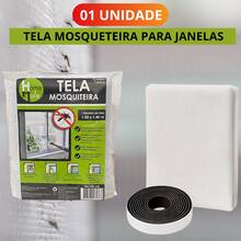 Tela Mosquiteira Proteção de Janela e Portas Anti Insetos Ajustável - Branco - Visão 2