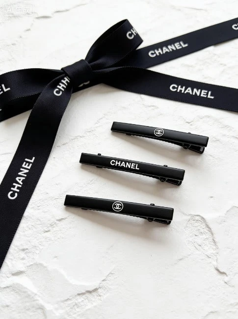 CHANEL 韩版时尚百搭黑色发夹。侧分刘海发夹。女生刘海发夹。高端字母发夹。 - 黑色 - 查看 1