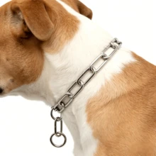 Stainless Steel Dog Collar Anti-Bite Chain Neck Ring Square Mesh Anti-Explosion P-Chain - Silver - View 5