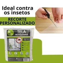 Tela Mosquiteira Proteção de Janela e Portas Anti Insetos Ajustável - Branco - Visão 3