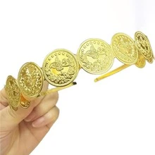 阿拉伯女性镀金头饰，新娘婚礼派对头饰，中东风格礼物 - 款式2 - 查看 1