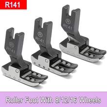Pied presseur industriel R141 avec roulettes à roulement - Rouleau tout acier pour le et les tissus stratifiés, compatible avec la plupart des machines à coudre à point noué - 12 roues - Voir 1