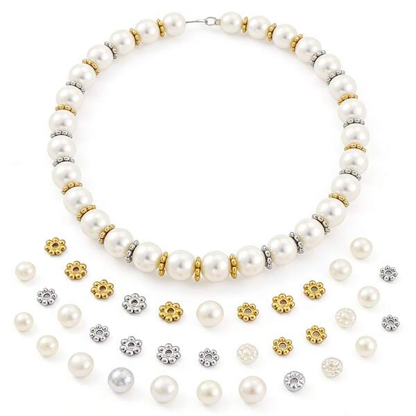 50Pcs 18K Colored Jewelry Snowflake-Shaped Spacer Beads For DIY Accessories, Bracelets, Anklets, And Necklaces