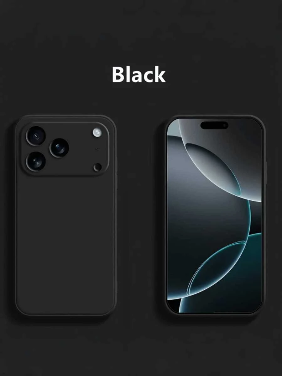 Shockproof Original Liquid Phone Case, Compatible With IPhone 17, 17Air, 17 Pro, 17 Pro Max, Phone Protection, Anti Drop Protection, Phone Case, Fashionable Case, High-Quality Construction, Flexible Case, Protective Case, Shockproof Case, Technology Enthusiasts, Smartphone Users - Black - View 1