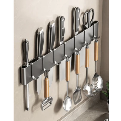 Suporte Para Armazenamento De Facas Ganchos Talheres Utensílios De Cozinha De Ferro